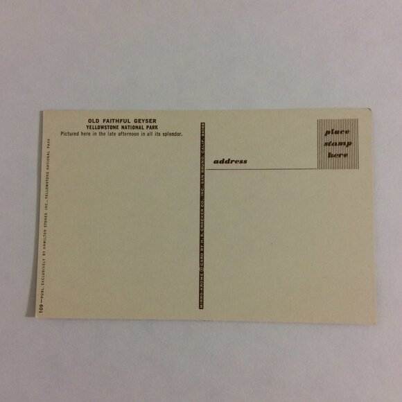 VINTAGE Post Card Old Faithful Geyser Yellowstone - Picture 8 of 12